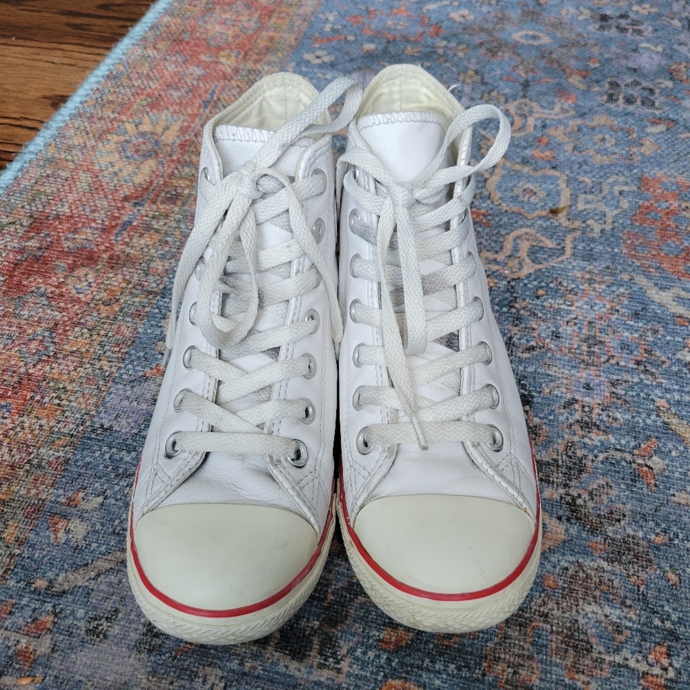 Converse Dainty White Leather High Top Sneakers